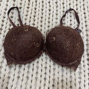 NWT Victoria's Secret Bra Bombshell Padded Add 2 Cup Sz 34D Push Up Brown